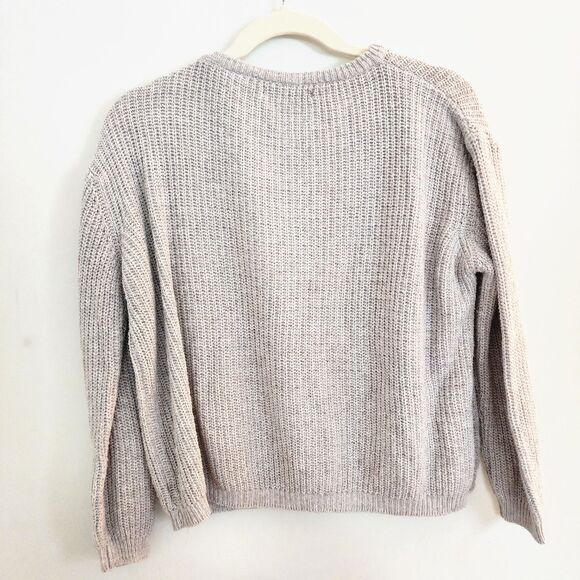 Brandy Melville Chunky Ribbed Knit Cropped Crew Neck Sweater OS - Picture 4 of 4